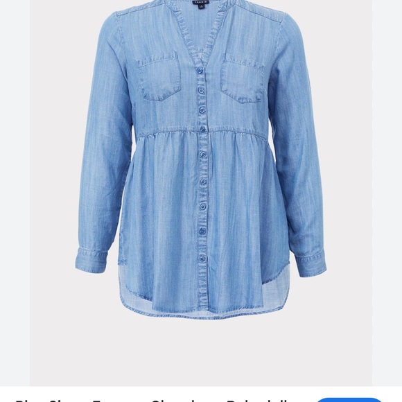 Torrid Chambray Babydoll Top - Picture 8 of 10